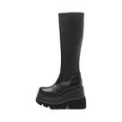 Botas Femininas De Inverno Cano Alto Antiderrapantes Com Salto Plataforma E Sola Grossa Estilo Botas Femininas De Inverno Cano Alto Antiderrapantes Com Salto Plataforma E Sola Grossa Estilo
