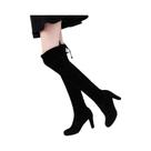 Botas Femininas De Inverno De Pelúcia Com Forro De Pelo, Elásticas, Acima Do Joelho, De Veludo Com