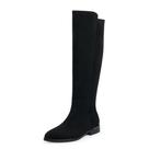 Botas Modatope até o joelho, camurça preta, salto baixo, mulheres 8,5 Botas Modatope até o joelho, camurça preta, salto baixo, mulheres 8,5