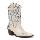 Botas ocidentais HOCHFART Embroidered Star Women em couro preto