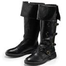 Botas piratas, traje renascentista medieval de Jiuguva, preto Botas piratas, traje renascentista medieval de Jiuguva, preto