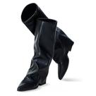 Botas Zeuhzih Dobráveis com Bico Fino e Cano Largo Botas Zeuhzih Dobráveis com Bico Fino e Cano Largo