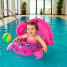 Bote Infantil Caranguejo Rosa Brinquedo Inflável para Diversão na Piscina e Praia