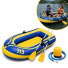 Bote inflavel 2 pessoas completo remo bomba de ar barco camping pesca praia piscina lago 195cm esporte aquatico