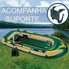 Bote Inflável Intex Seahawk 4 Pessoas 400 Remo Suporte Motor