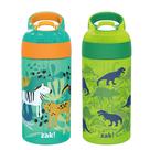 Botella de Agua Zak Designs Riverside para Niños 470 ml a Prueba de Fugas, Set de 2