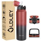 Botella Térmica OLDLEY Aislada 950ml con 3 Tapas Roja-Negro