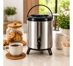 Botijão Térmico Aço Inox Profissional Café Torneira Dispenser Bebidas Quente Frio 6 10 e 12 Litros