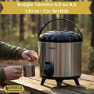Botijão Térmico Inox com Torneira e Pé de Apoio Conservação Quente Frio 6h Café Chá Camping