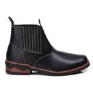 Botina Bota Chelsea Em Couro Masculina Preta