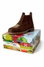Botina Bota Infantil Cafe Nobuck-Couro flex .