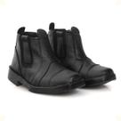 Botina Bota Infantil Couro Leve Macio Elástico Preto Modelo 13010