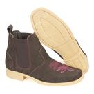 Botina Country Feminina Cano Curto Marrom de Couro Butina