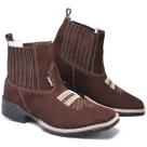 Botina Country Masculina Bico Quadrado, Bordado Estilo Western Botina Country Texana Masculina