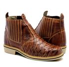 Botina Escamada Bota Texana Masculina Couro Bovino Country