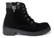 Botina Feminina material sintético Camurça Premium Macio