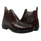 Botina Infantil Country Couro Bovino Tipo Avestruz Couro Forte