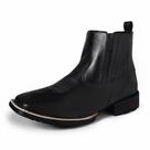 Botina Lisa Country Bico Quadrado Preto
