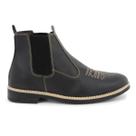 Botina Masculina Confortável Bota Texana Com Bordado Preto Cor:PretoTamanho:42