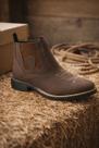 Botina Masculina Country Texana Cano Curto Bordado Elástico