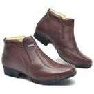 Botina Masculina Couro Conforto Zíper Costuras Costurada Botina Masculina Couro Conforto Zíper Costuras Costurada