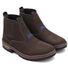 Botina Masculina Couro Legítimo Bota Sola Costurada Lateral Elástico New