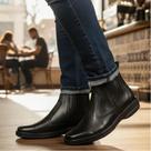 Botina Masculina Couro Solado Costurado Bota Forte Cidade Campo Fazenda Sapato Social 2520 Preta