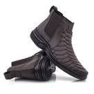 Botina Masculina Escamada em Couro Legítimo Comfort Preta Marrom Passeio Trabalho Casual - MODELO 7777