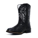 Botina Texana Masculina Country Cano Longo em Couro Escamado Preto