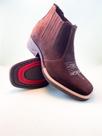 Botina Texana Savanna Café Nobuck Bordado Claro