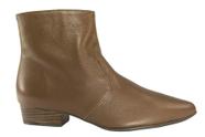 Botinha Feminina Cano Curto em Couro Caramelo - Cód 60241