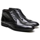Botinha Masculina Brogue em Couro Nobre Anklebot Casual Sola de Borracha Confortável Estilosa Moderna Berganno Botinha Masculina Brogue em Couro Nobre Anklebot Casual Sola de Borracha Confortável Estilosa Moderna Berganno