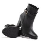 Botinha Salto Ankle Boot Detalhe Fivela Fechamento Em Ziper
