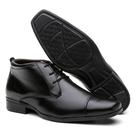 Botinha Social Masculino Cano Médio Preto Bico Fino Italiano Confortável de Amarrar Botinha Social Masculino Cano Médio Preto Bico Fino Italiano Confortável de Amarrar