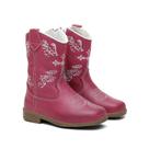 Botinha Texana Infantil Com Zíper Cruz Rosa
