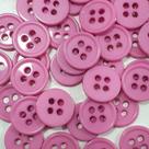 Botões 4 Furos Brilhante Plástico ABS Rosa 11mm 44188 Botão criativo para blusas e uniformes