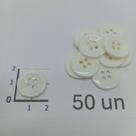 Botões Branco 18mm 4 Furos Brilho 50Un 100Un 200Un confecção camisas artesantos casaco Botão 44981
