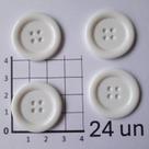 Botões Branco 27mm 4 Furos Plástico Brilhante 12 Un 24 Un 48 Un confecção artesanatos e camisas casaco Botão 44290V