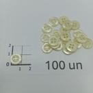 Botões Creme Perolado 11mm 4 Furos Brilho Perolado 50Un 100Un 200Un confecção camisas artesantos casaco Botão 44949