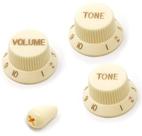 Botões de controle de guitarra Vintage Forge Aged White para Fender Strat