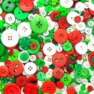 Botões de costura Qovydx 1600 unidades: vermelho, verde, branco, 1-3 cm