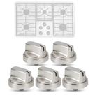 Botões de fogão a gás Gesleben WB03X29300 para GE Range x5