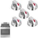 Botões de fogão a gás Smart Union DG94-03950 em aço inoxidável, pacote com 5 Botões de fogão a gás Smart Union DG94-03950 em aço inoxidável, pacote com 5