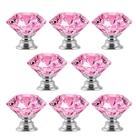 Botões de gabinete MDPLY Pink Crystal Diamond 30 mm, pacote com 8