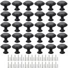Botões de gabinete SmaringRobot 30 unidades de zinco preto 30 mm redondos