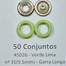 Botões de Pressão Nº 35 Tic-Tac Colorido Latão Variadas Verde Lima 9,5mm 50Un 100Un 200Un roupa infantil Botão 45026V