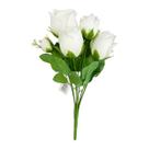 Botões De Rosas Artificiais Com Haste 30cm Decoração Branca Botões De Rosas Artificiais Com Haste 30cm Decoração Branca