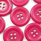 Botões Grande 4 Furos Semi Brilho Plástico ABS Rosa 27mm 44230 Botão Alfaiataria para blusas e uniformes