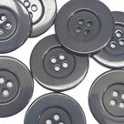 Botões Grandes 4 Furos Brilhante Plástico ABS Cinza 27mm 44267 Botao criativo para confecção roupas e artesanato