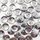 Botões Luxo Metalizado 4 Furos Brilhante Plástico ABS Prata 12mm 44119 Botão decorativo para uniformes e camisas